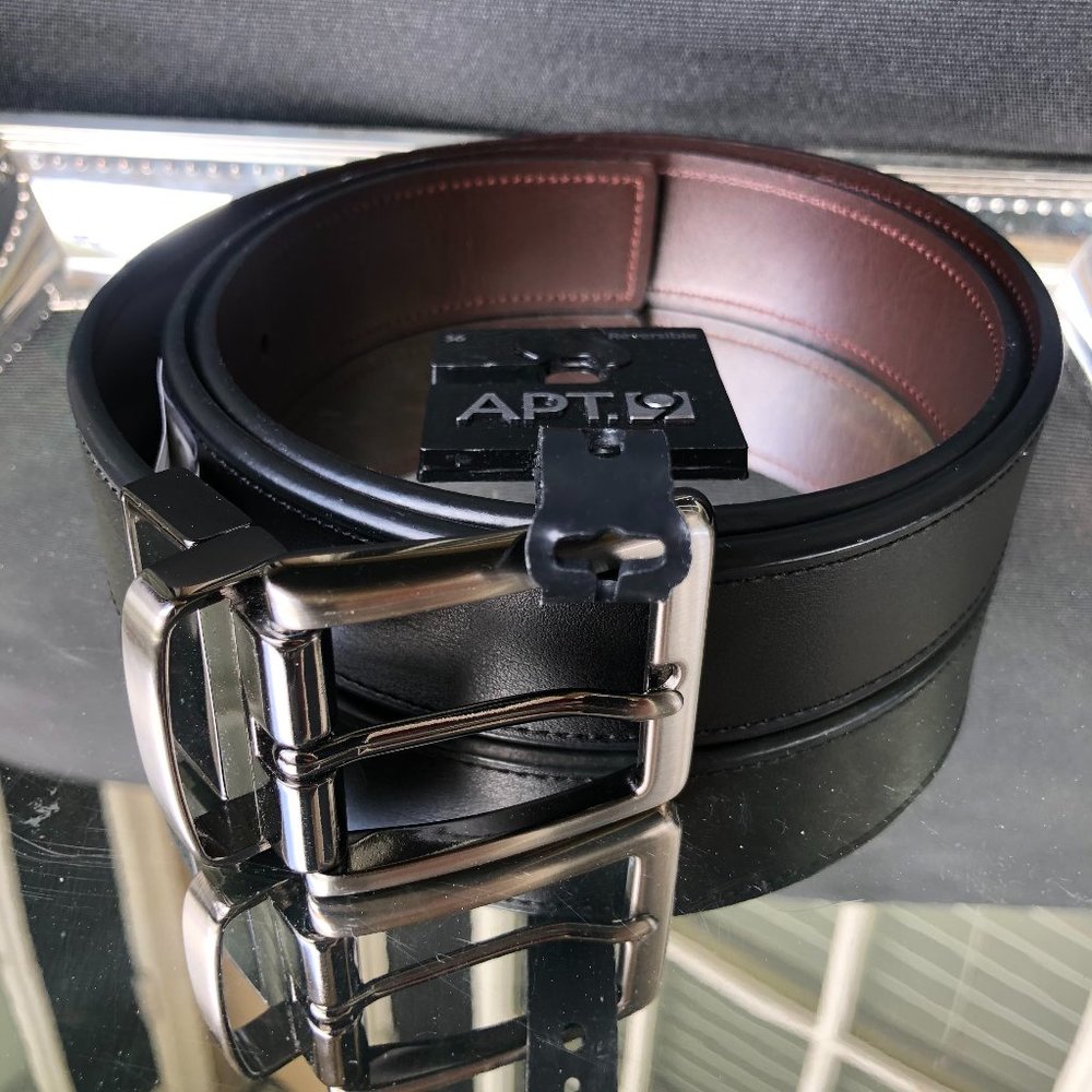 NWT Leather Reversible Men's Belt (Black/Brown)